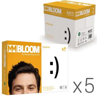 MM BLOOM Premium, Упаковка 5 шт. х 500 аркушів, Блум Преміум, Папір офісний, клас А, А4, 80 г/м2