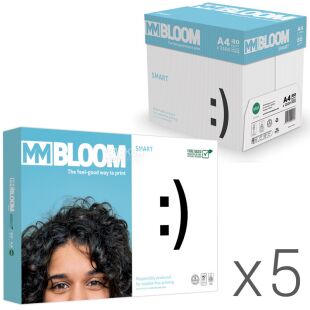 MM BLOOM Smart, Упаковка 5 шт. х 500 листов, Блум Премиум, Бумага офисная, класс В, А4, 80 г/м2 