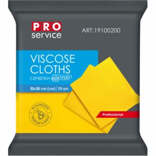PRO service Standard, 10 шт., Серветки віскозні ПРО сервіс, 300 х 380 мм, жовті